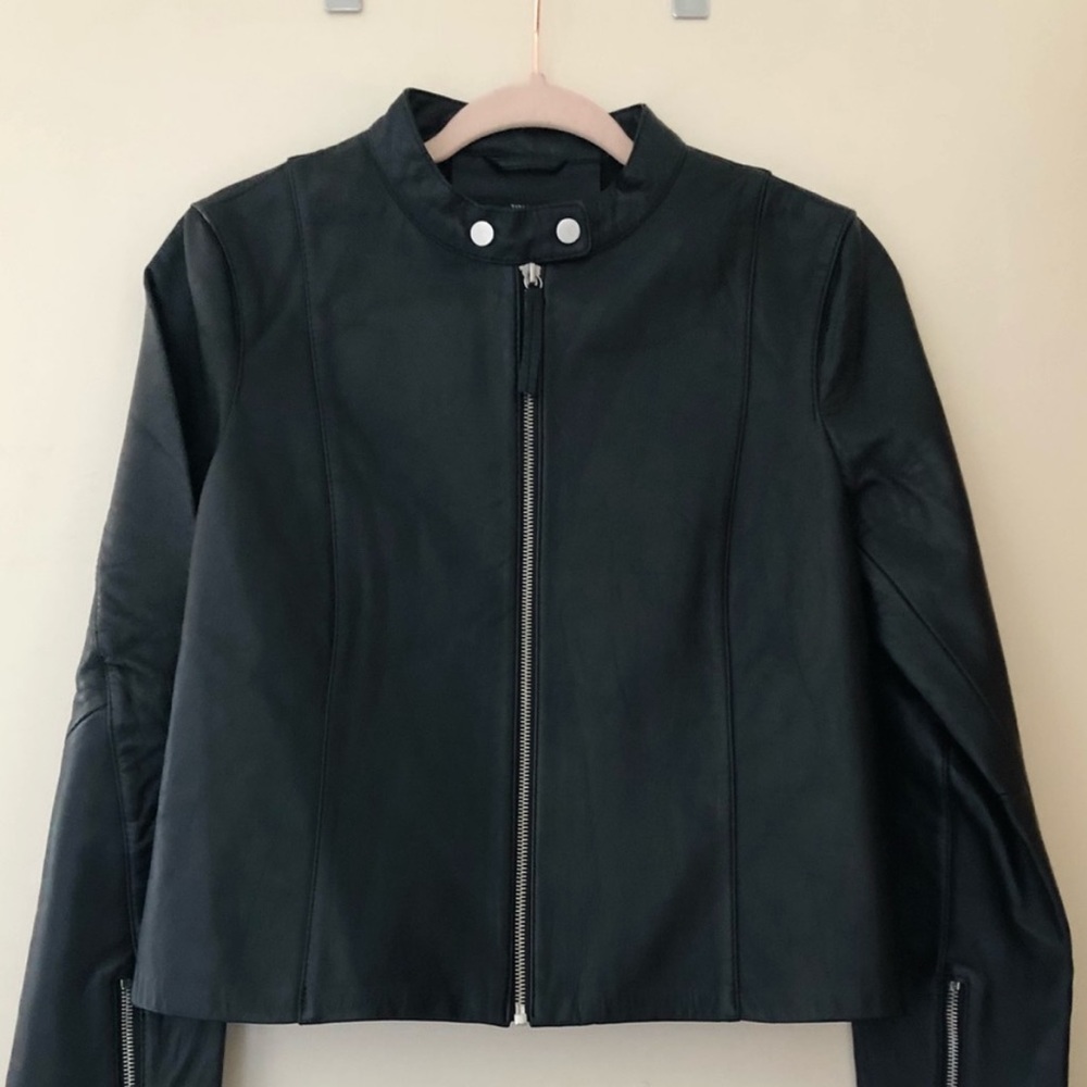 Zara Genuine Leather Moto Jacket - Like New!